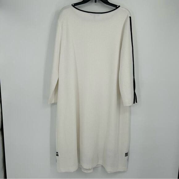 Ming Wang White and Black Dress with Embellished Hem Dress Size XL Business - Picture 6 of 10